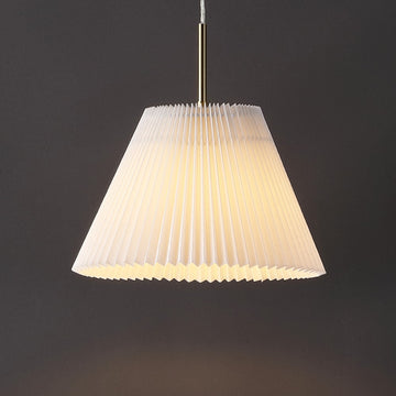 Alden 14.25" 1-Light Classic French Country Iron LED Pendant with Pleated Shade - JONATHAN Y